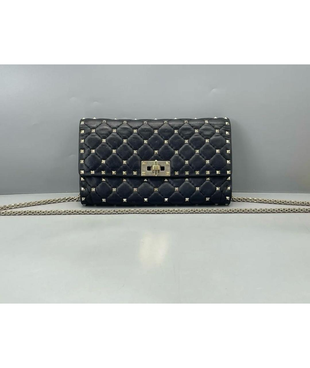 VALENTINO Черная кожаная сумка через плечо, фото 2