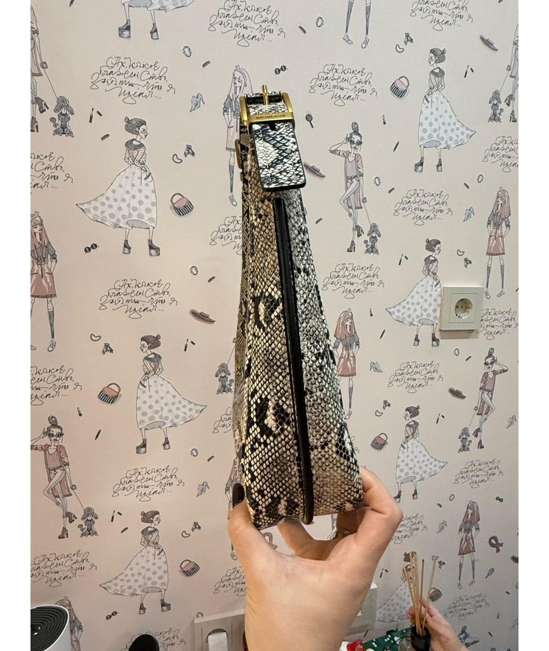 MICHAEL KORS Бежевая кожаная сумка с короткими ручками, фото 2