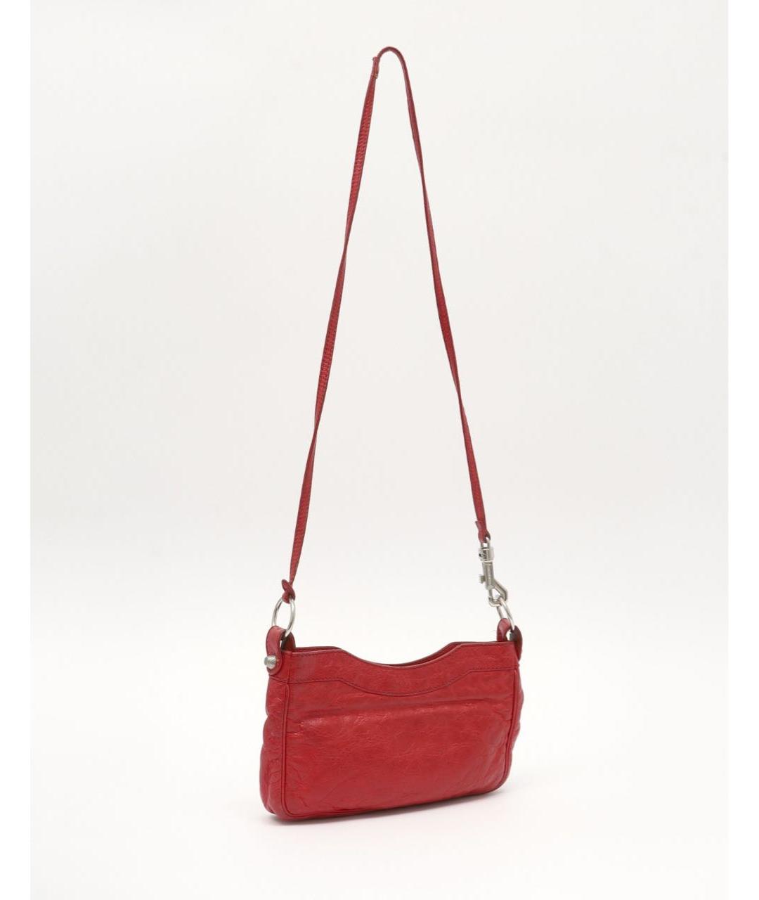 BALENCIAGA Красная кожаная сумка через плечо, фото 4