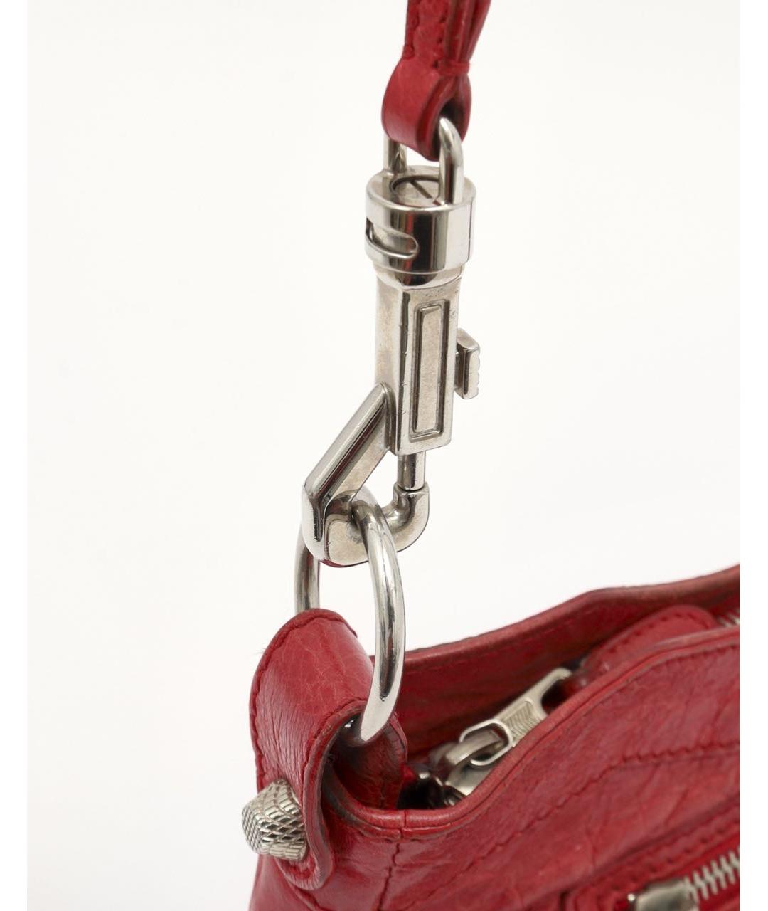BALENCIAGA Красная кожаная сумка через плечо, фото 6