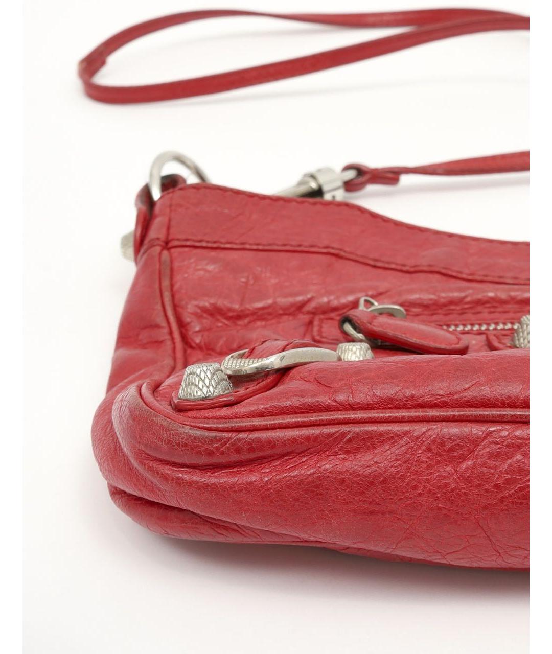 BALENCIAGA Красная кожаная сумка через плечо, фото 8