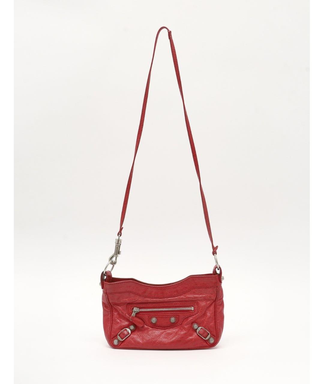 BALENCIAGA Красная кожаная сумка через плечо, фото 9