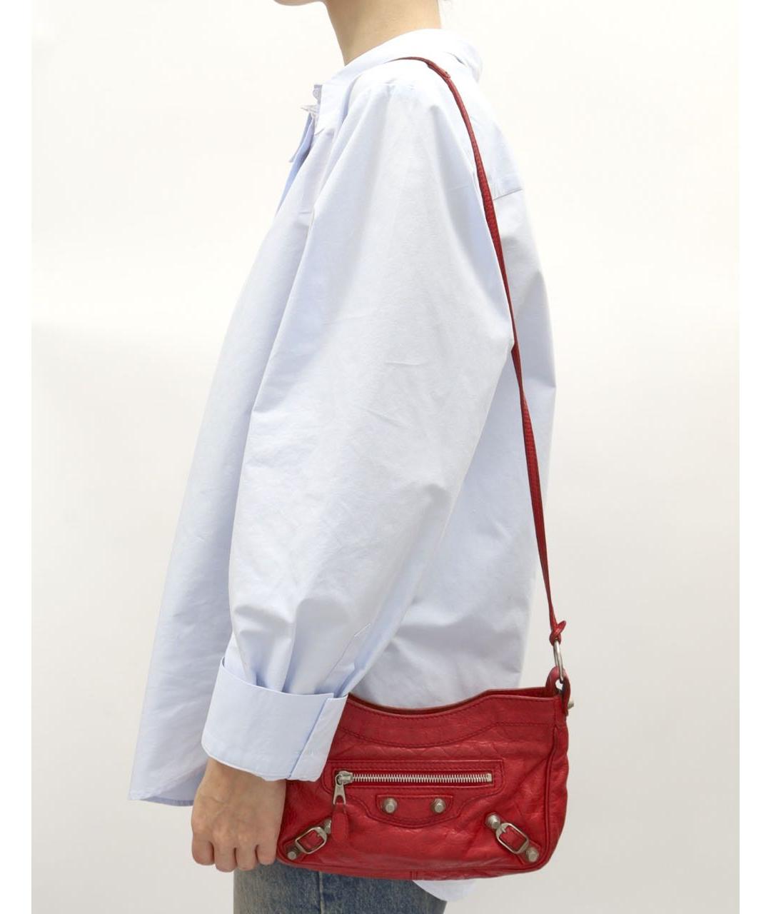 BALENCIAGA Красная кожаная сумка через плечо, фото 2