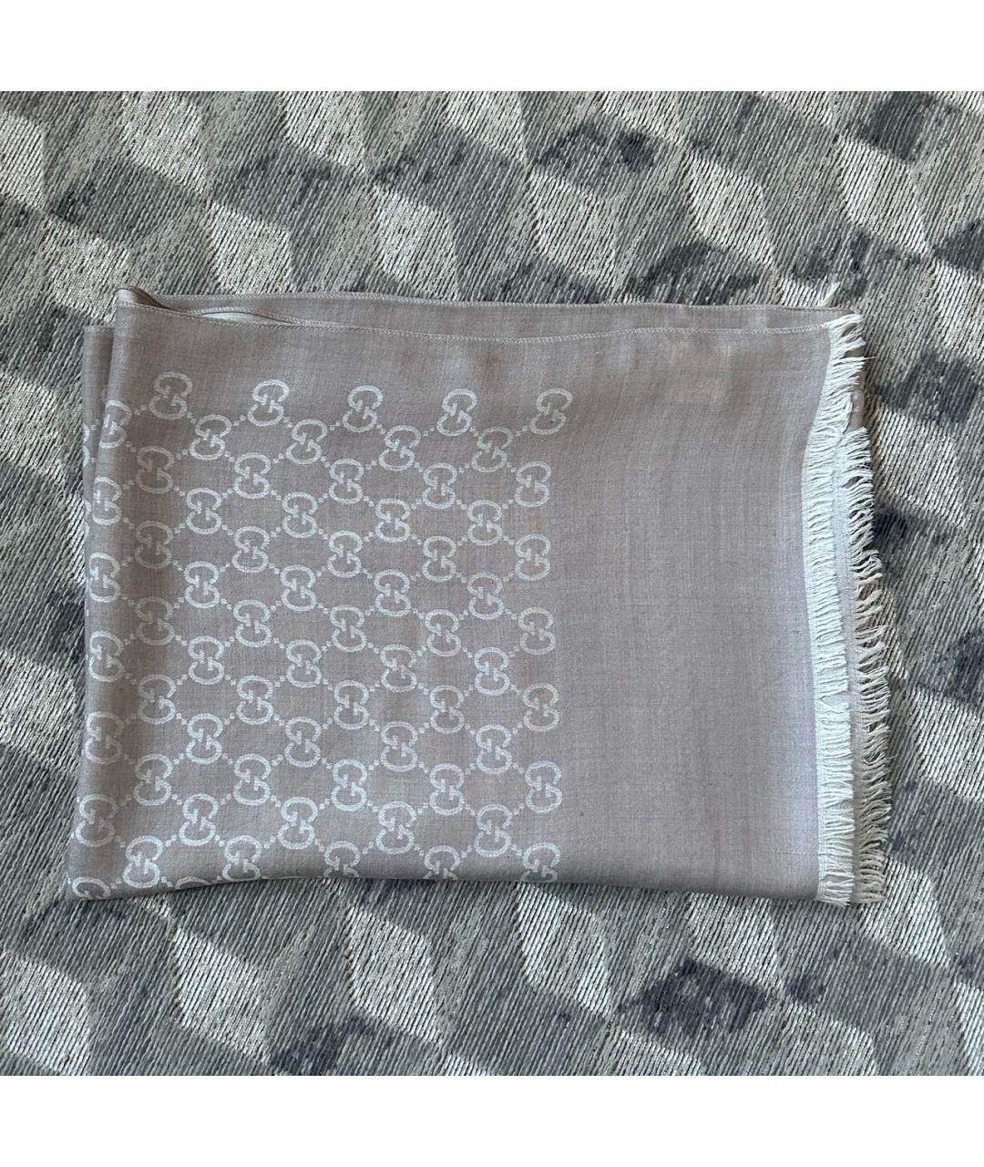 GUCCI Бежевый платок, фото 9