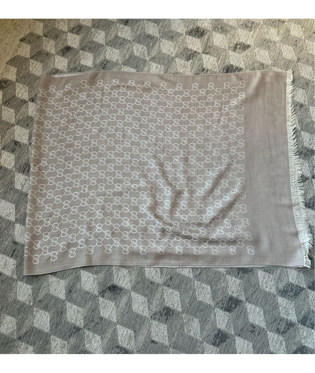 GUCCI Бежевый платок, фото 5