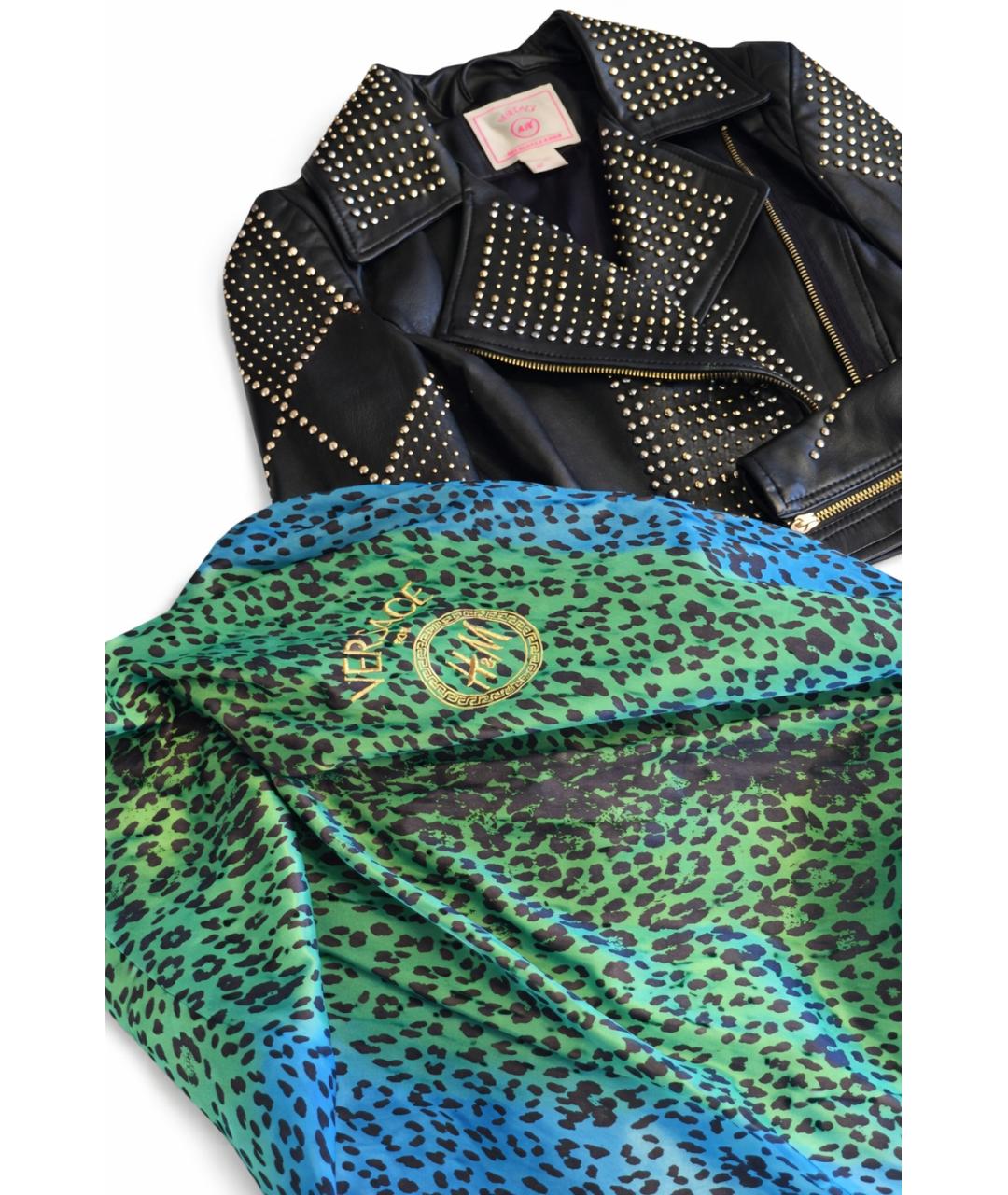 VERSACE Черная кожаная куртка, фото 2