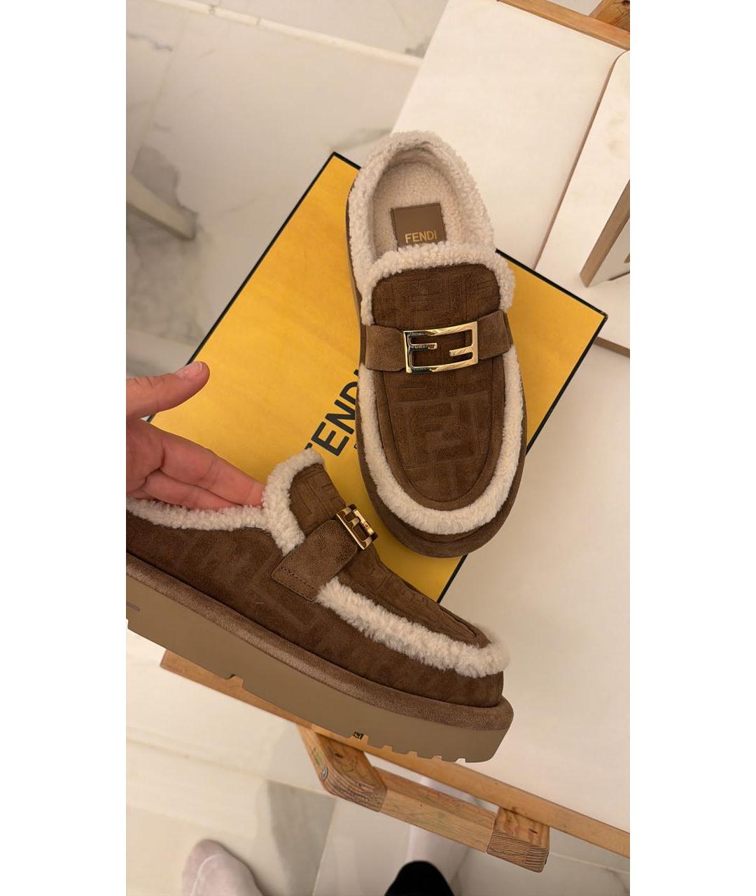 FENDI Коричневые мюли, фото 5