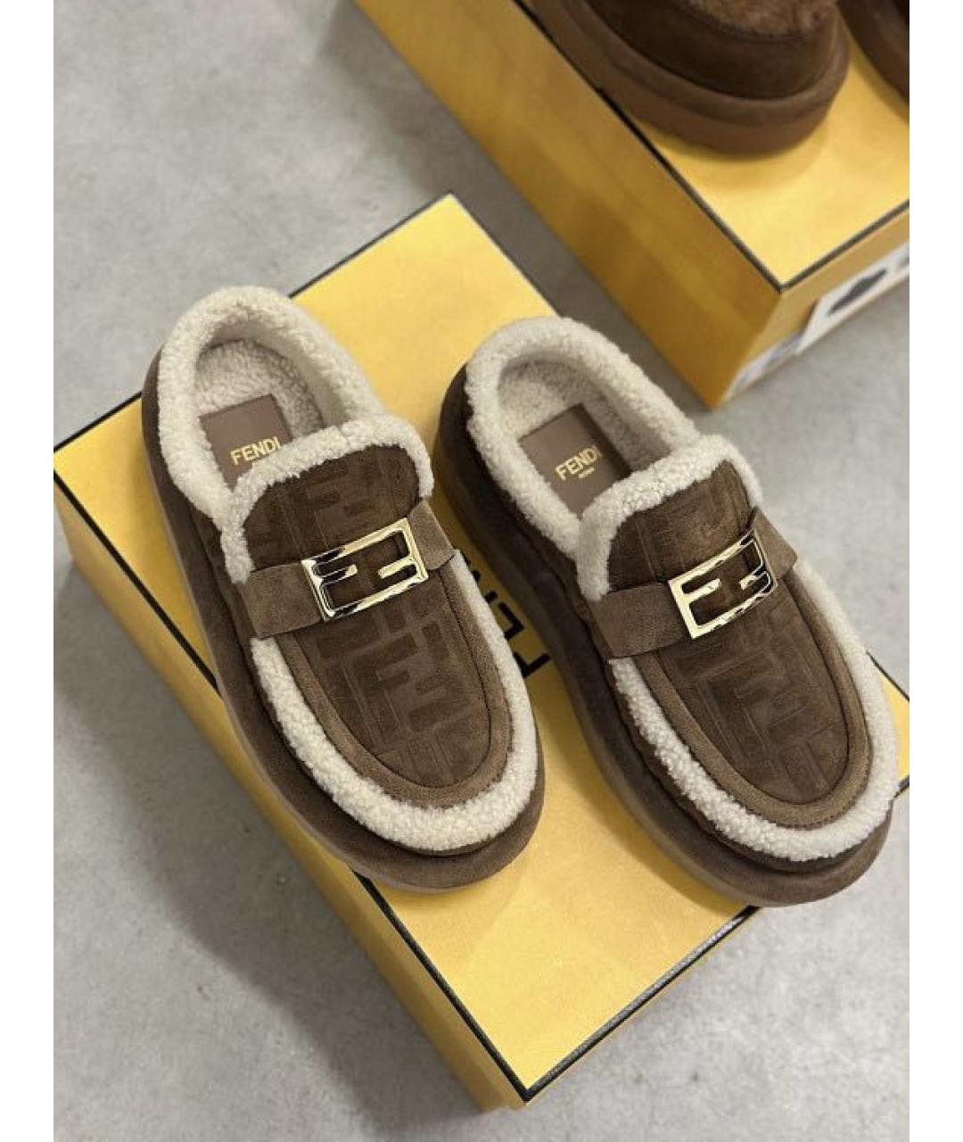 FENDI Коричневые мюли, фото 4