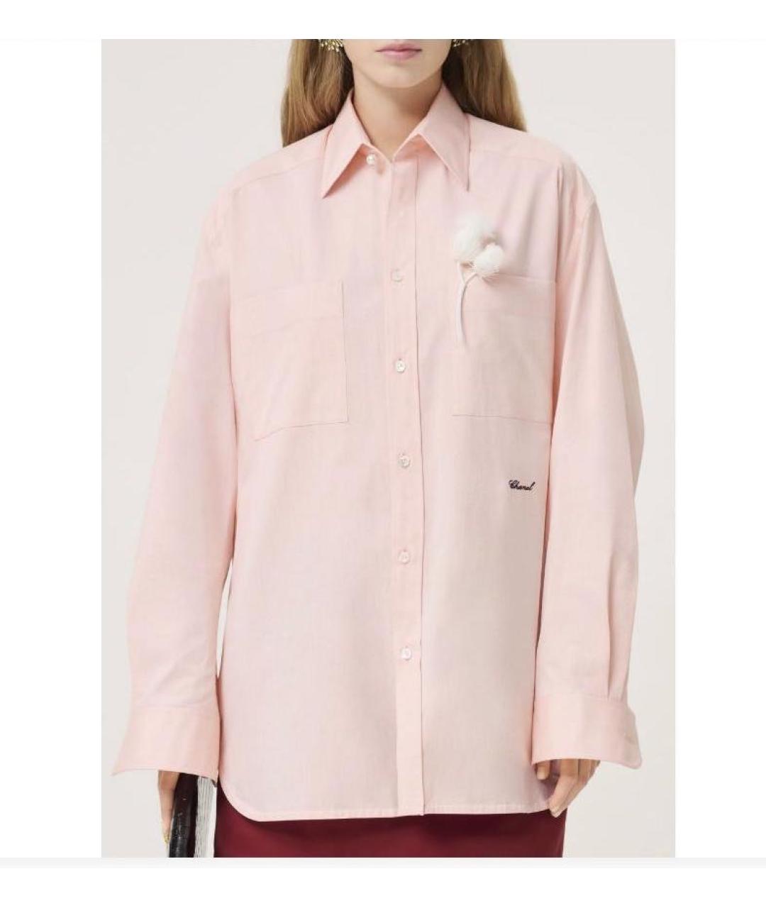 CHANEL Коралловая хлопковая рубашка, фото 2