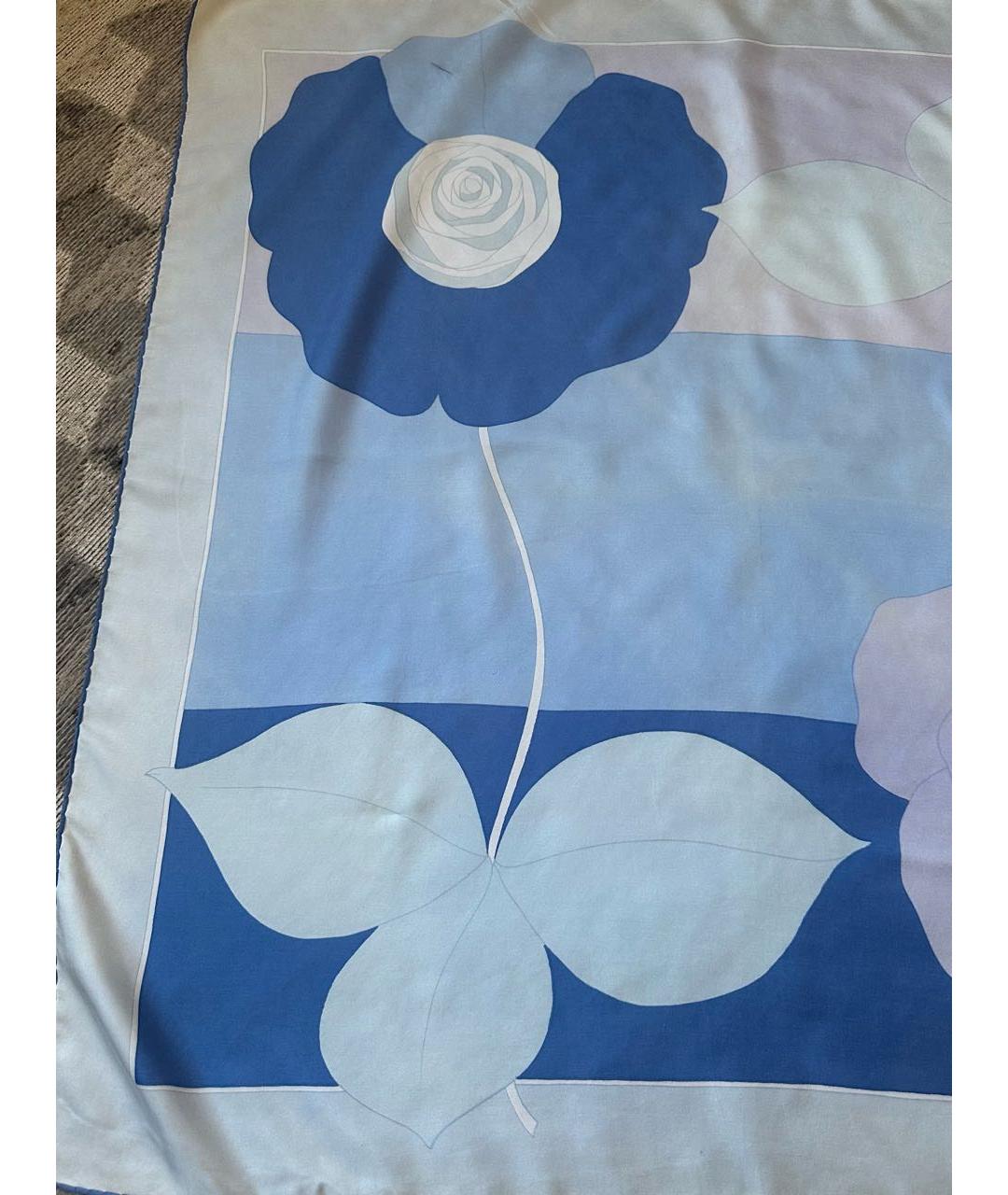 CHRISTIAN DIOR Голубой шелковый платок, фото 7