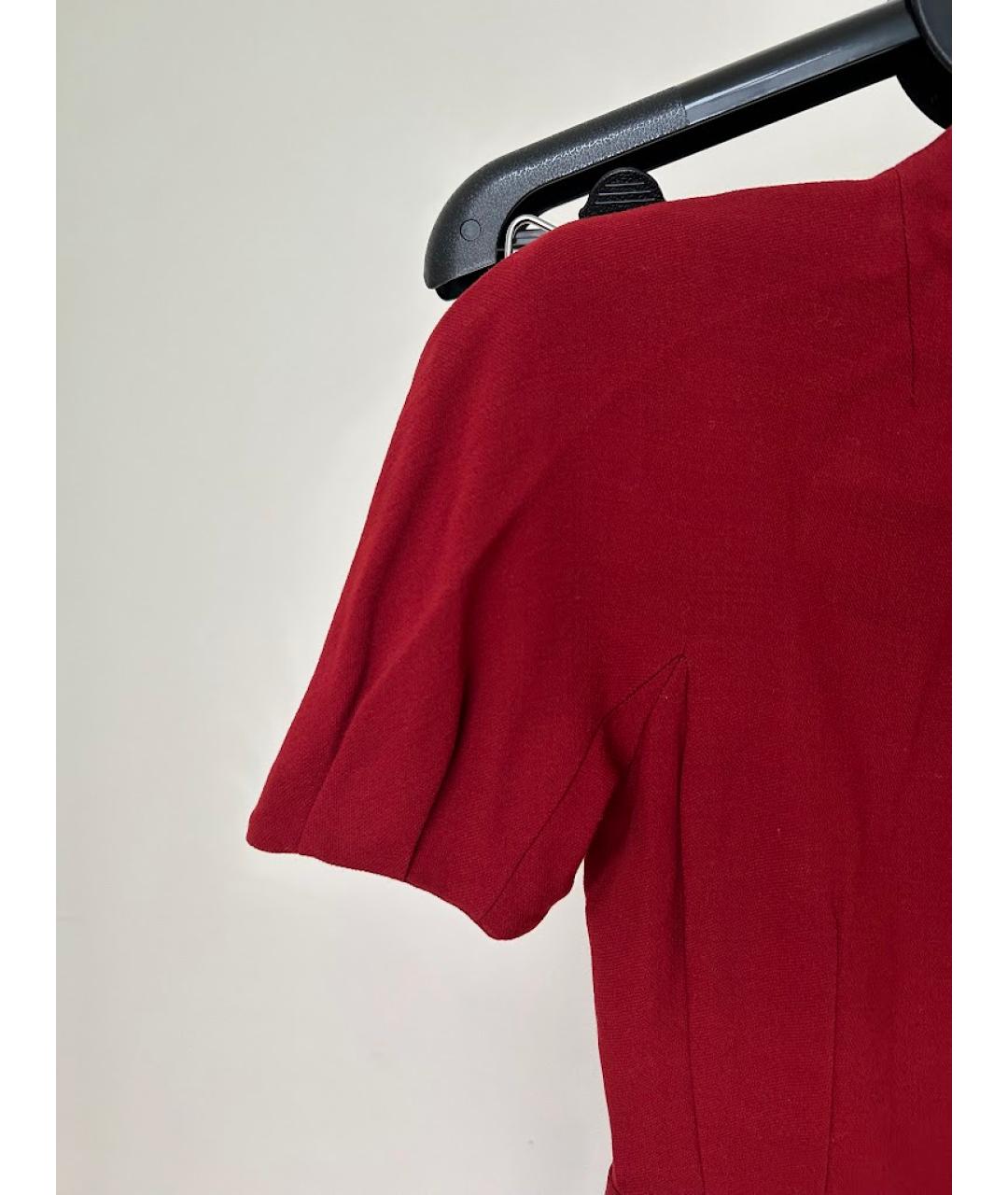 GUCCI Красное шерстяное коктейльное платье, фото 3