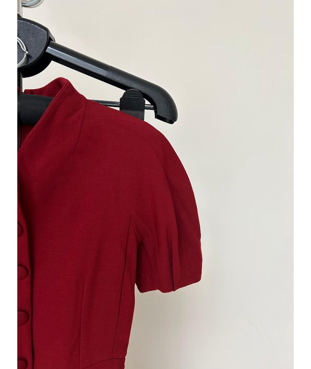 GUCCI Красное шерстяное коктейльное платье, фото 2