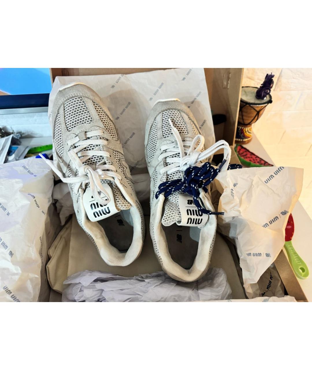 MIU MIU Серые замшевые кроссовки, фото 3