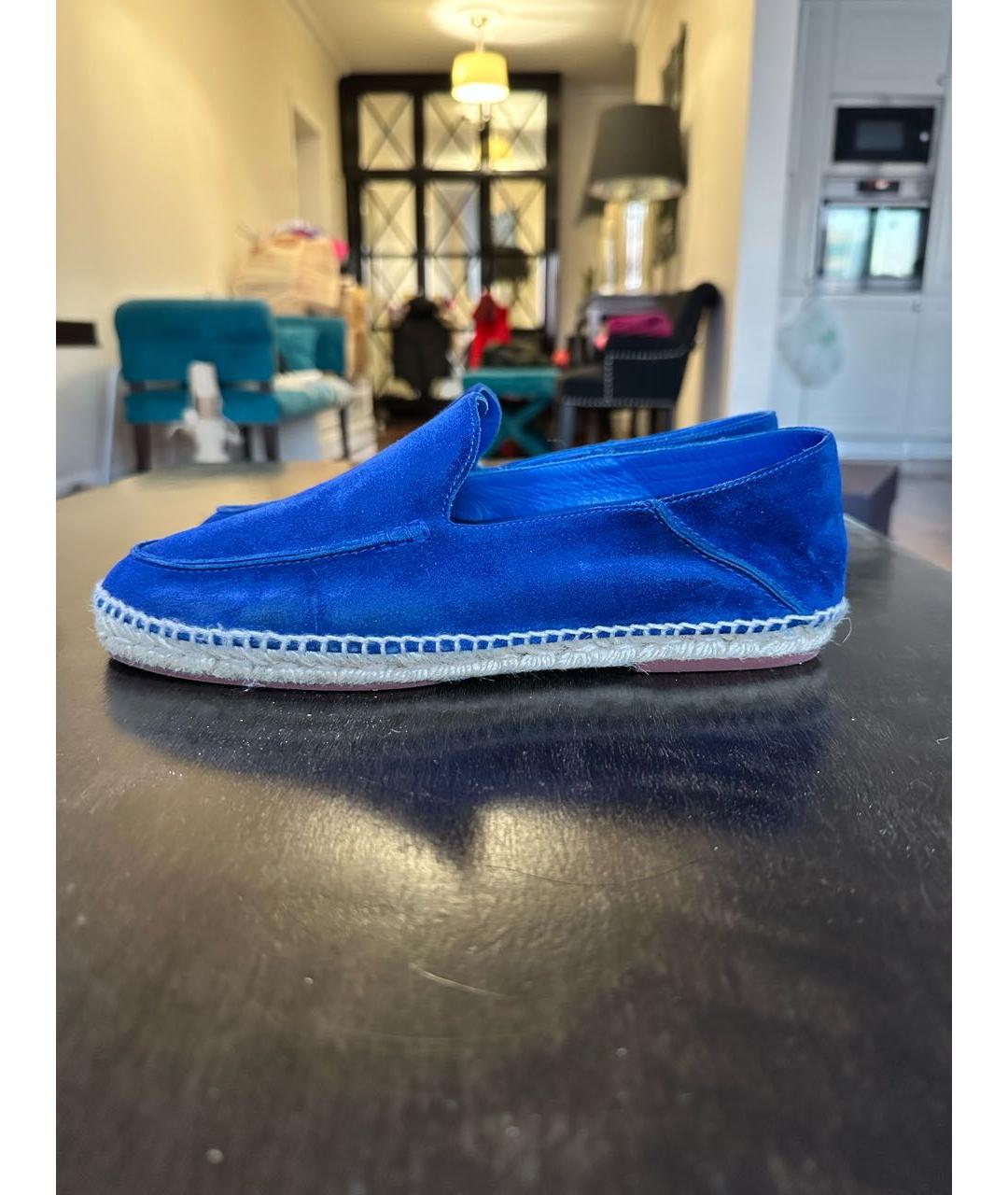 LORO PIANA Синие замшевые эспадрильи, фото 9