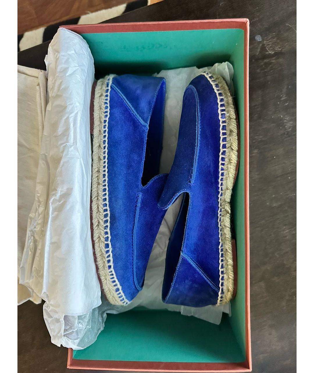 LORO PIANA Синие замшевые эспадрильи, фото 7