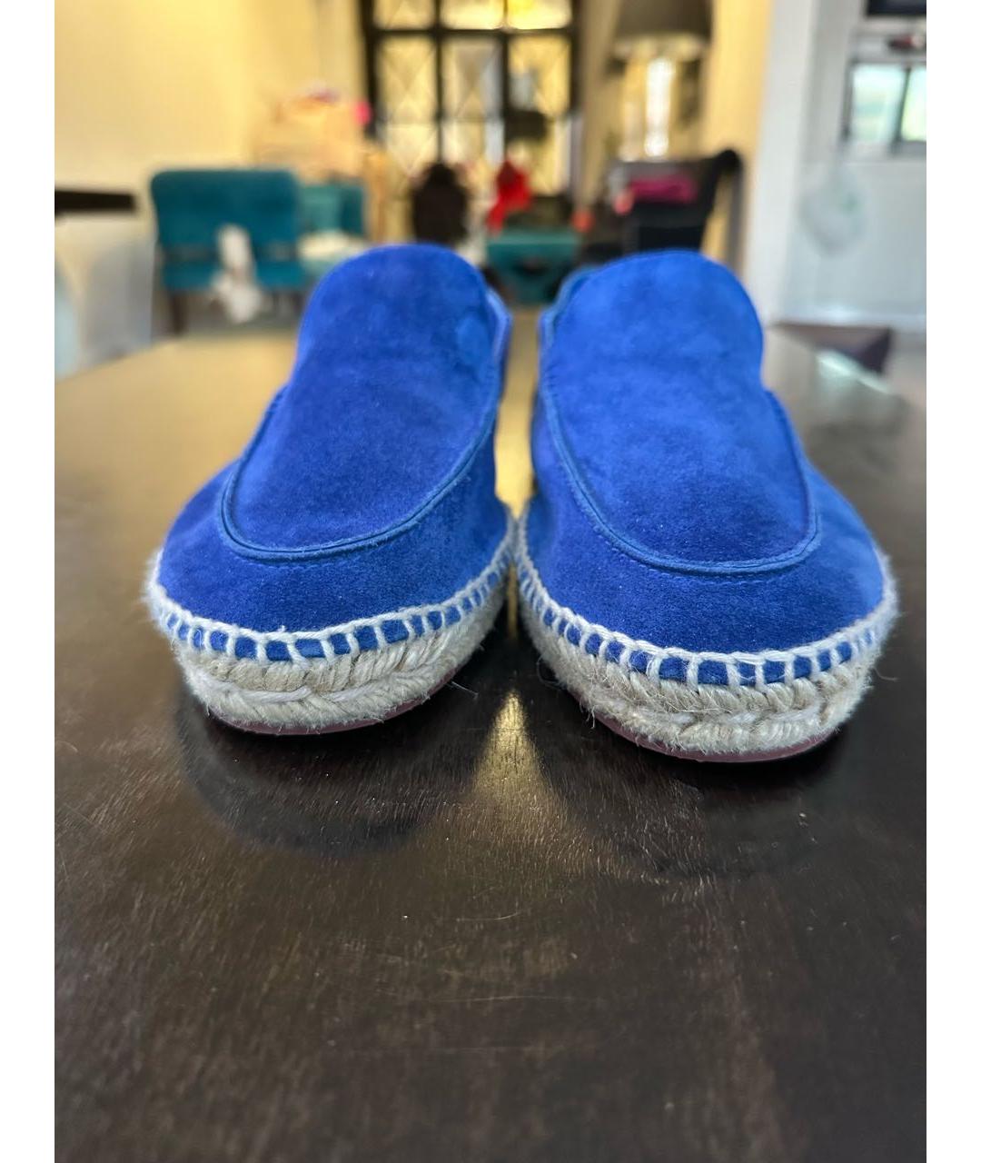LORO PIANA Синие замшевые эспадрильи, фото 3