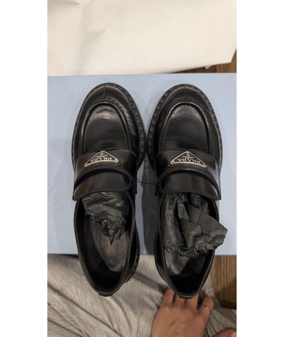 PRADA Черные кожаные лоферы, фото 3
