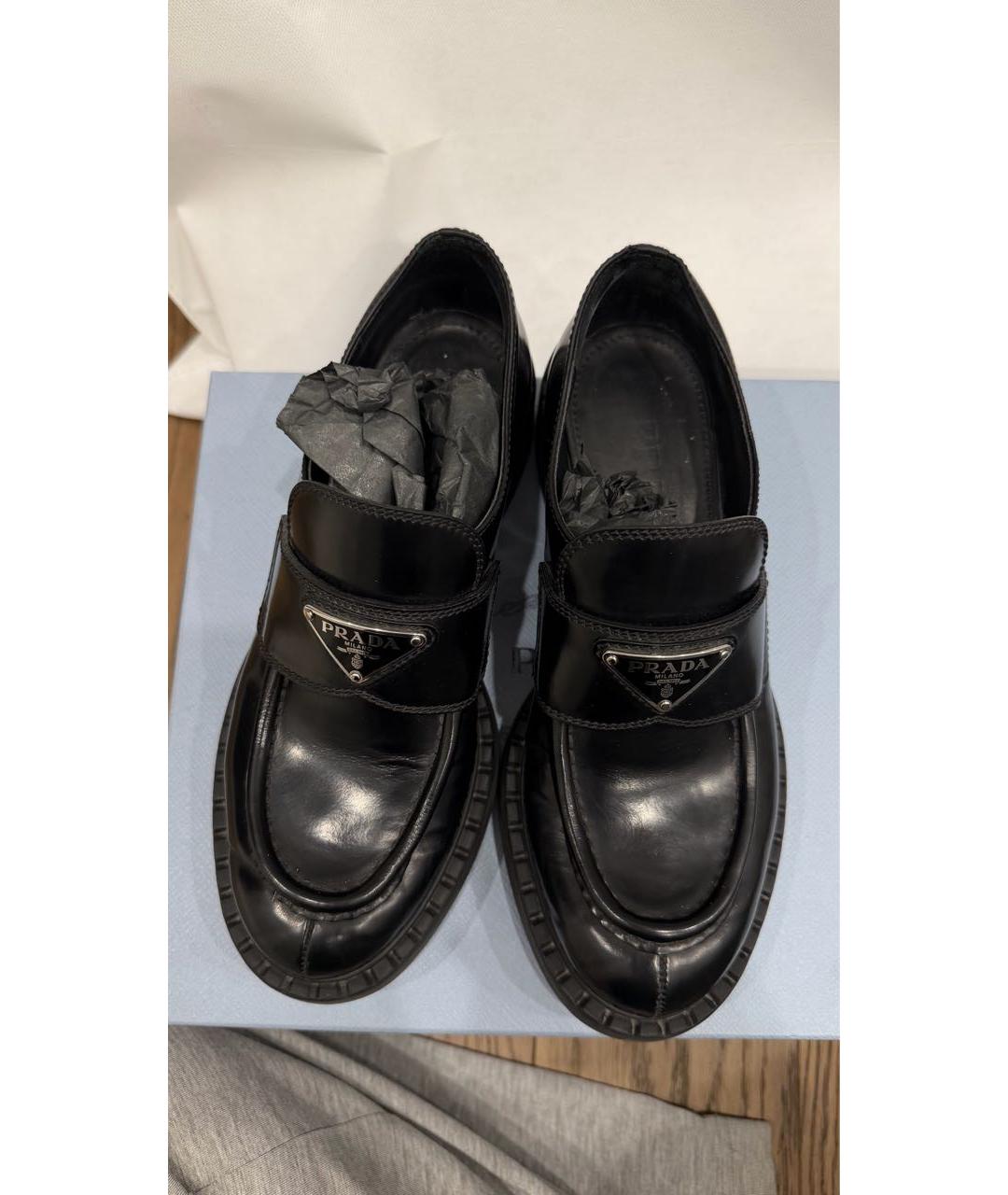 PRADA Черные кожаные лоферы, фото 2