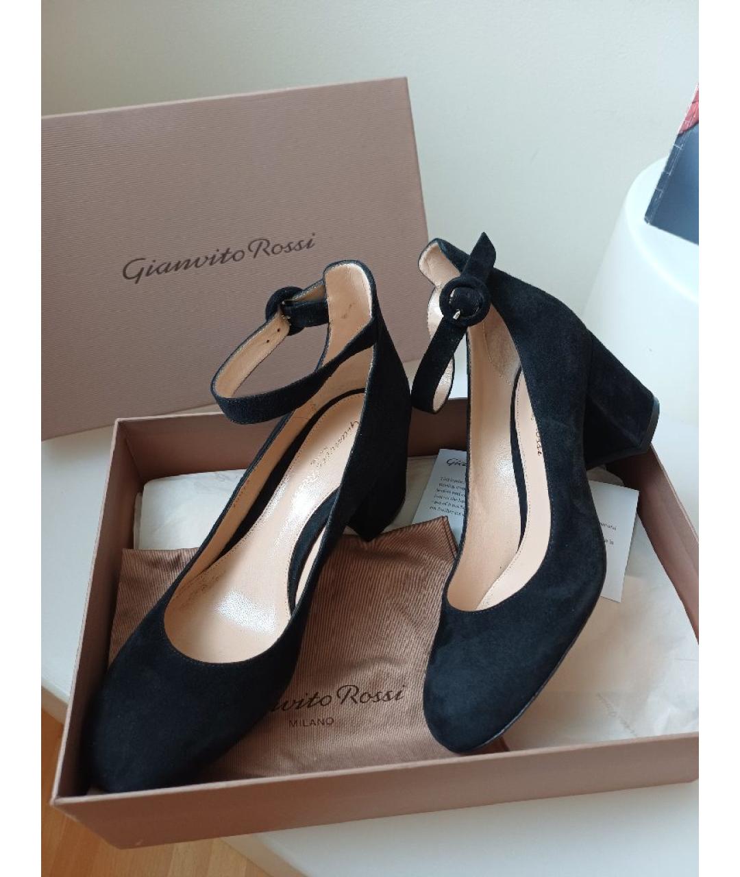 GIANVITO ROSSI Черные замшевые туфли, фото 2