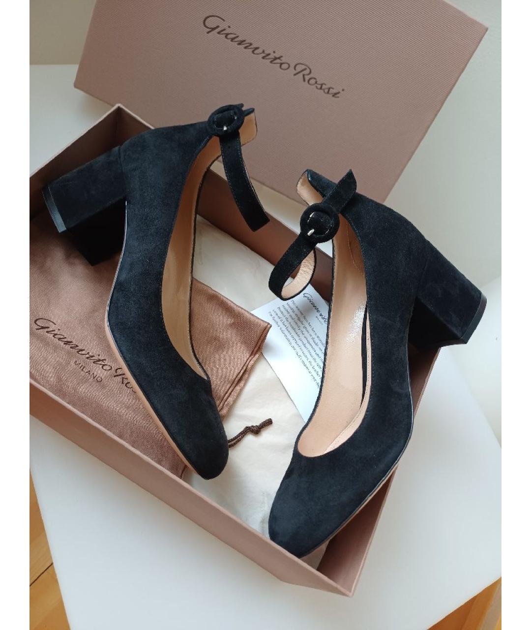 GIANVITO ROSSI Черные замшевые туфли, фото 3