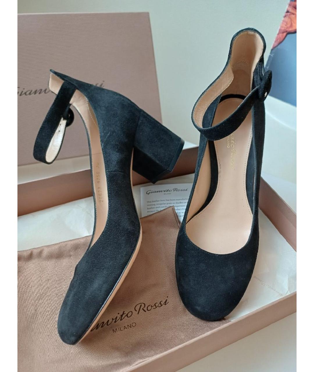 GIANVITO ROSSI Черные замшевые туфли, фото 4