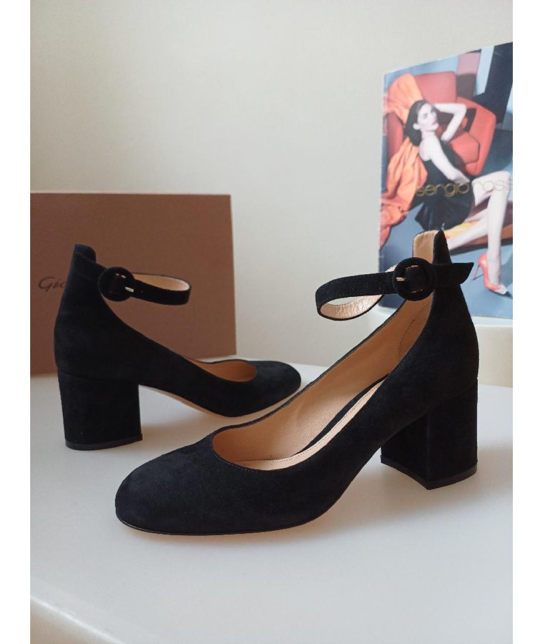 GIANVITO ROSSI Черные замшевые туфли, фото 5