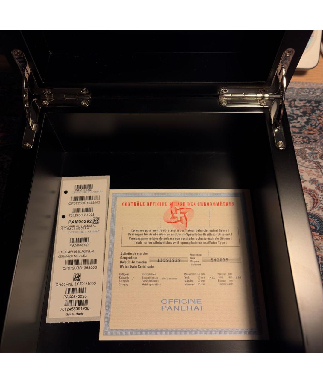 PANERAI Черные керамические часы, фото 6