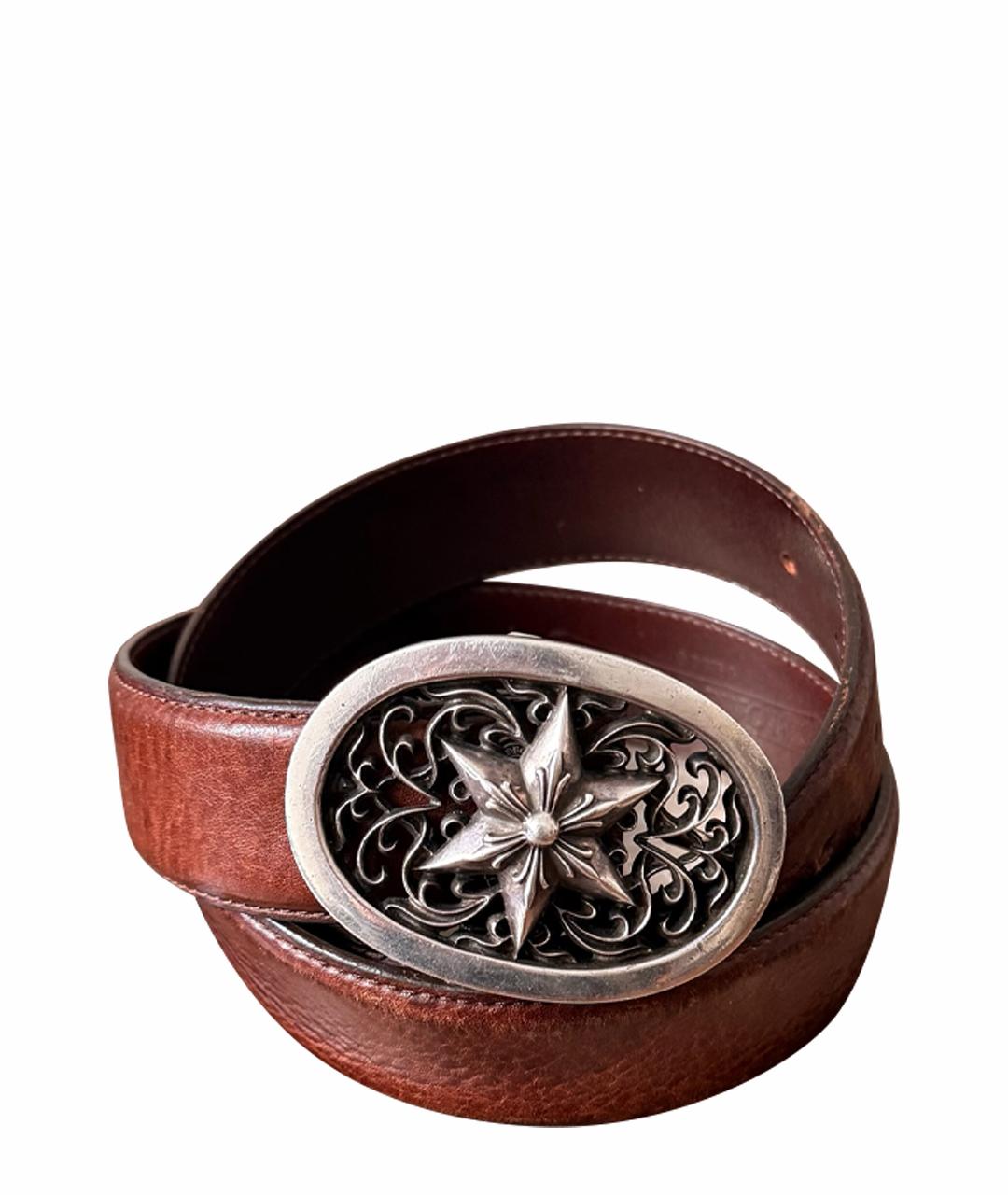 CHROME HEARTS Коричневый кожаный ремень, фото 1