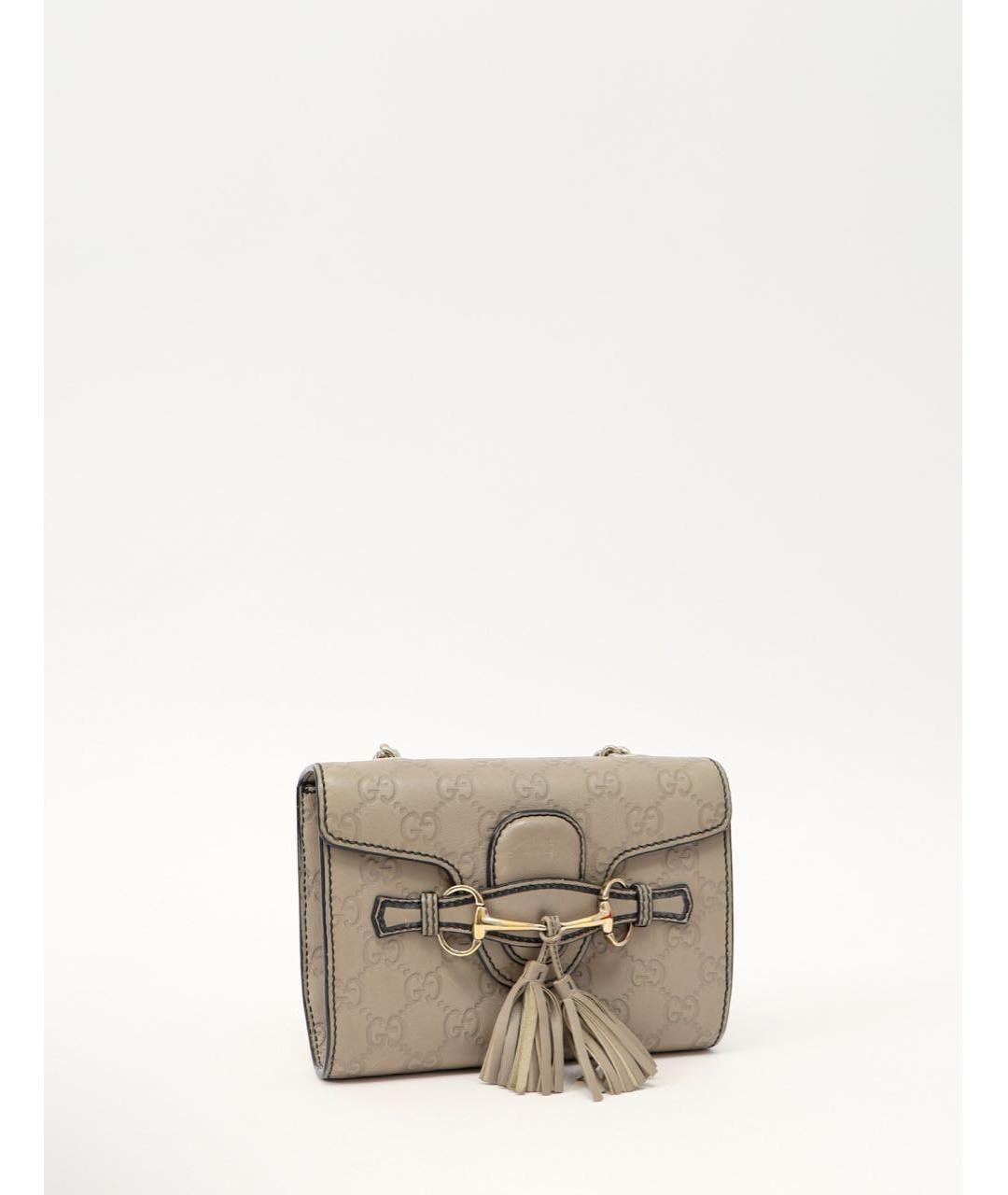 GUCCI Бежевая кожаная сумка через плечо, фото 3