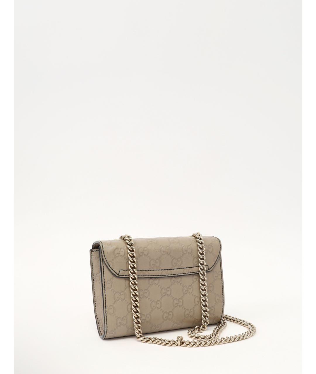 GUCCI Бежевая кожаная сумка через плечо, фото 4