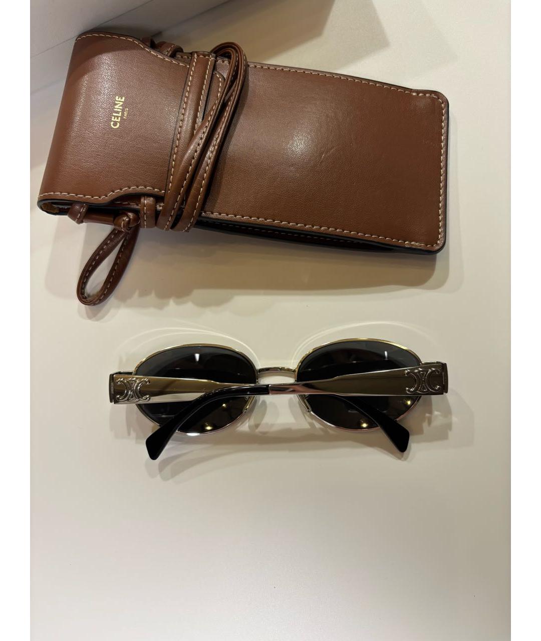 CELINE Серебряные металлические солнцезащитные очки, фото 5