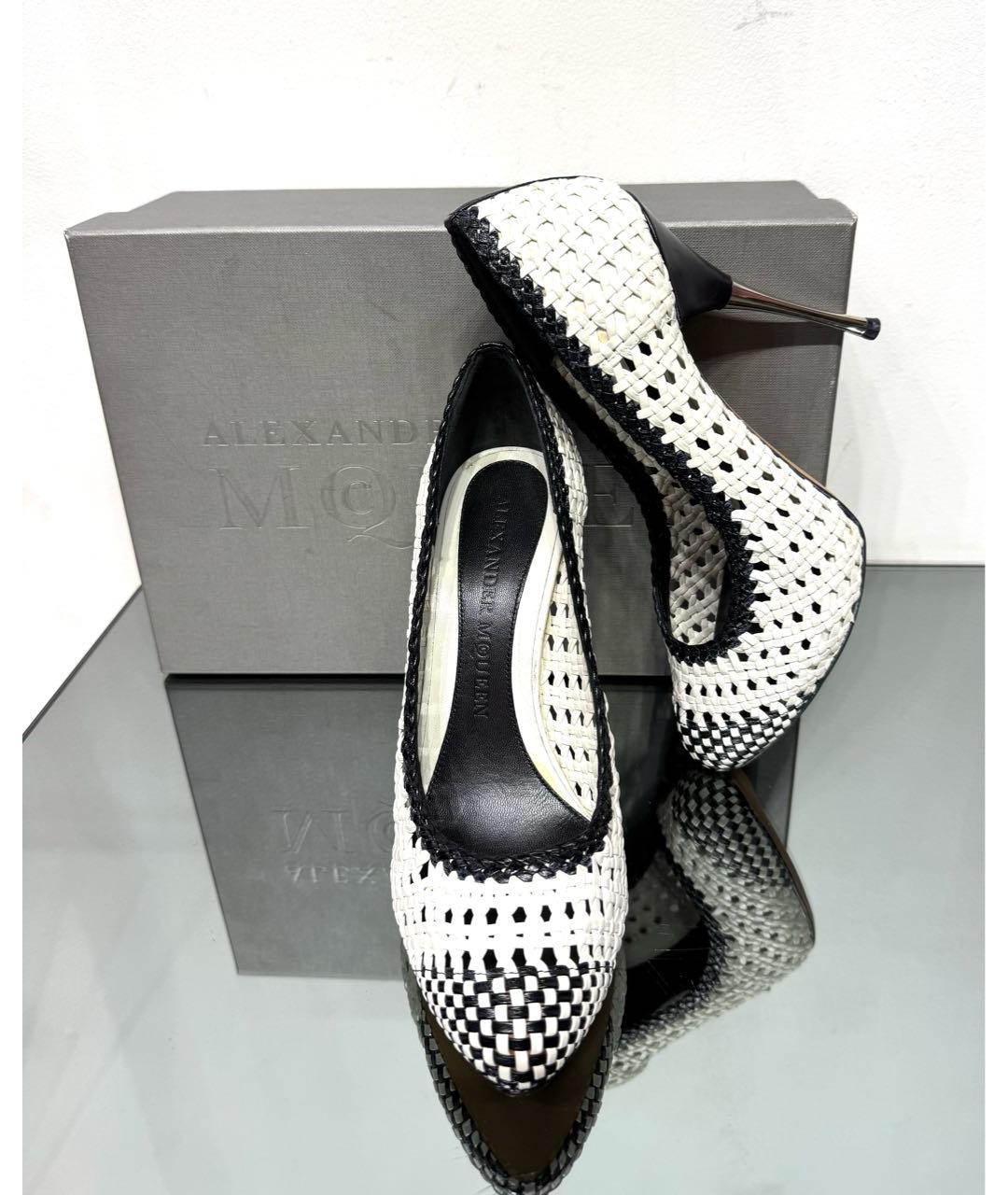 ALEXANDER MCQUEEN Белые кожаные туфли, фото 4