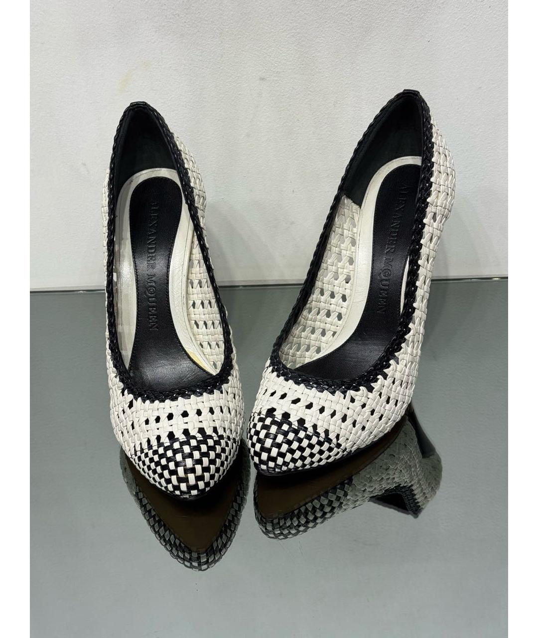 ALEXANDER MCQUEEN Белые кожаные туфли, фото 2