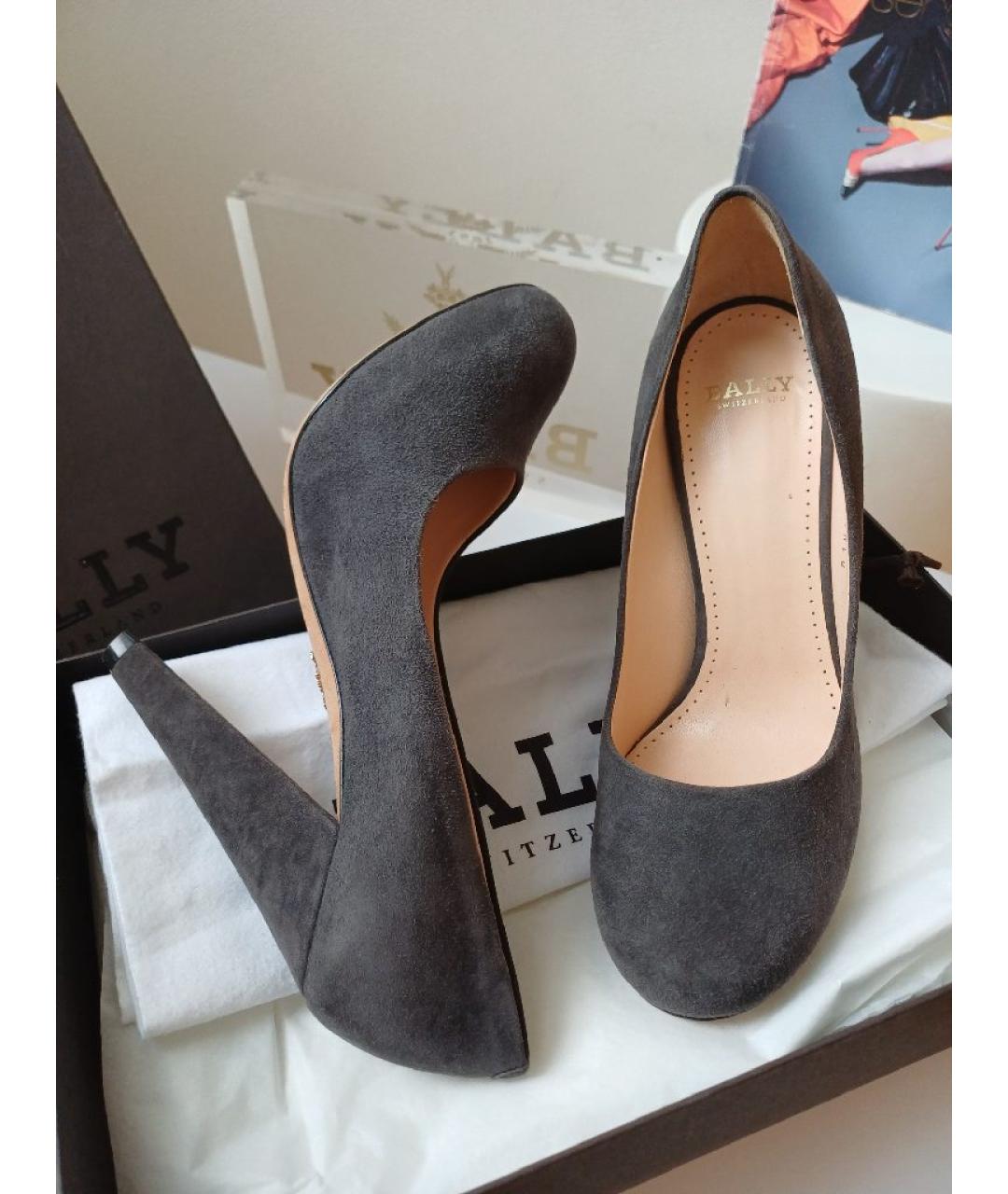 BALLY Серые замшевые туфли, фото 4