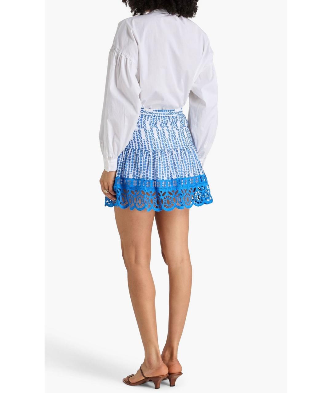 CHARO RUIZ Синяя хлопковая юбка мини, фото 3