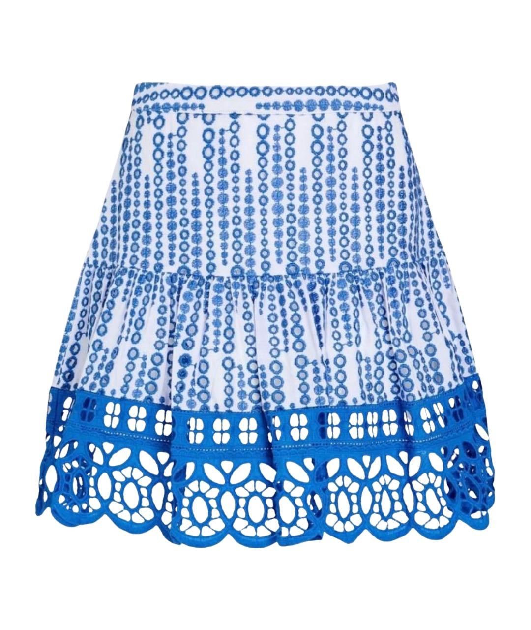 CHARO RUIZ Синяя хлопковая юбка мини, фото 1