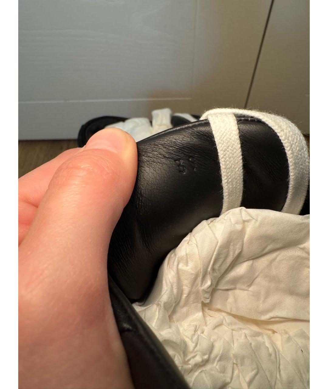 HERMES Черные кожаные кеды, фото 2