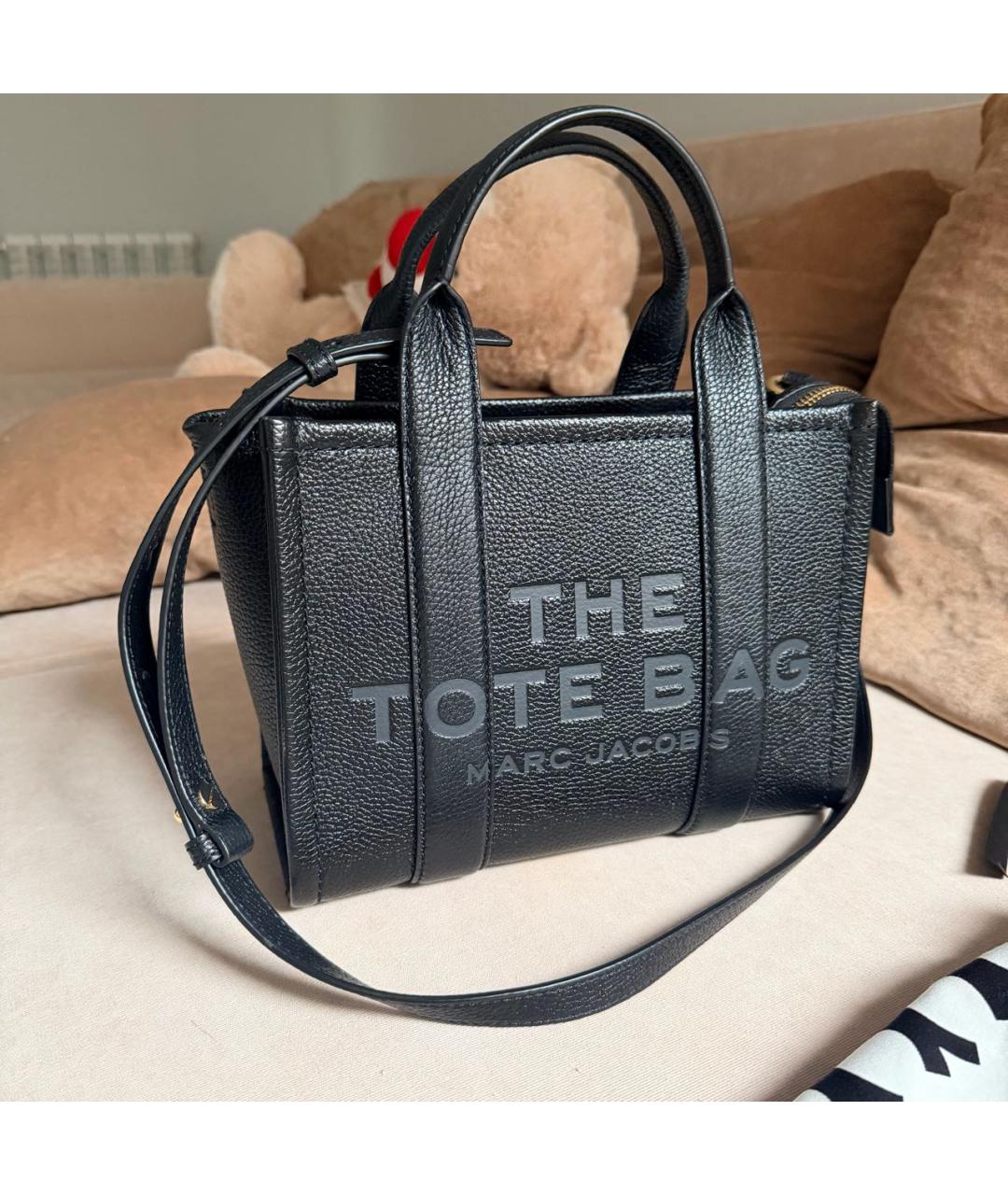 MARC JACOBS Черная кожаная сумка тоут, фото 9