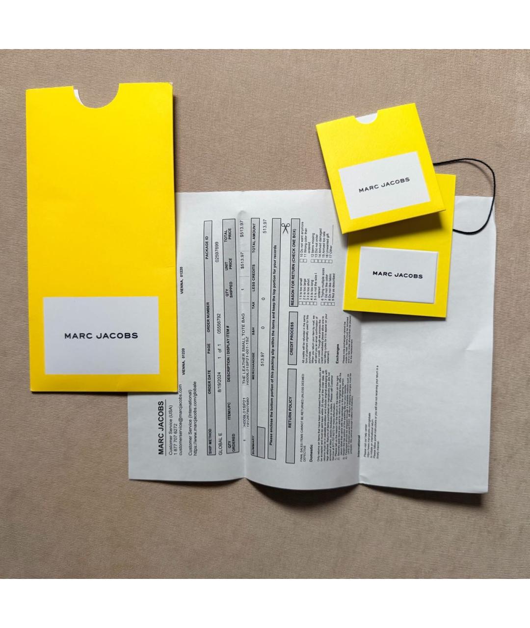 MARC JACOBS Черная кожаная сумка тоут, фото 8