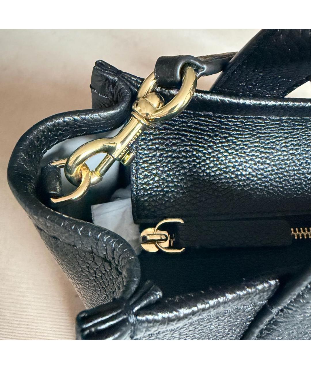 MARC JACOBS Черная кожаная сумка тоут, фото 7