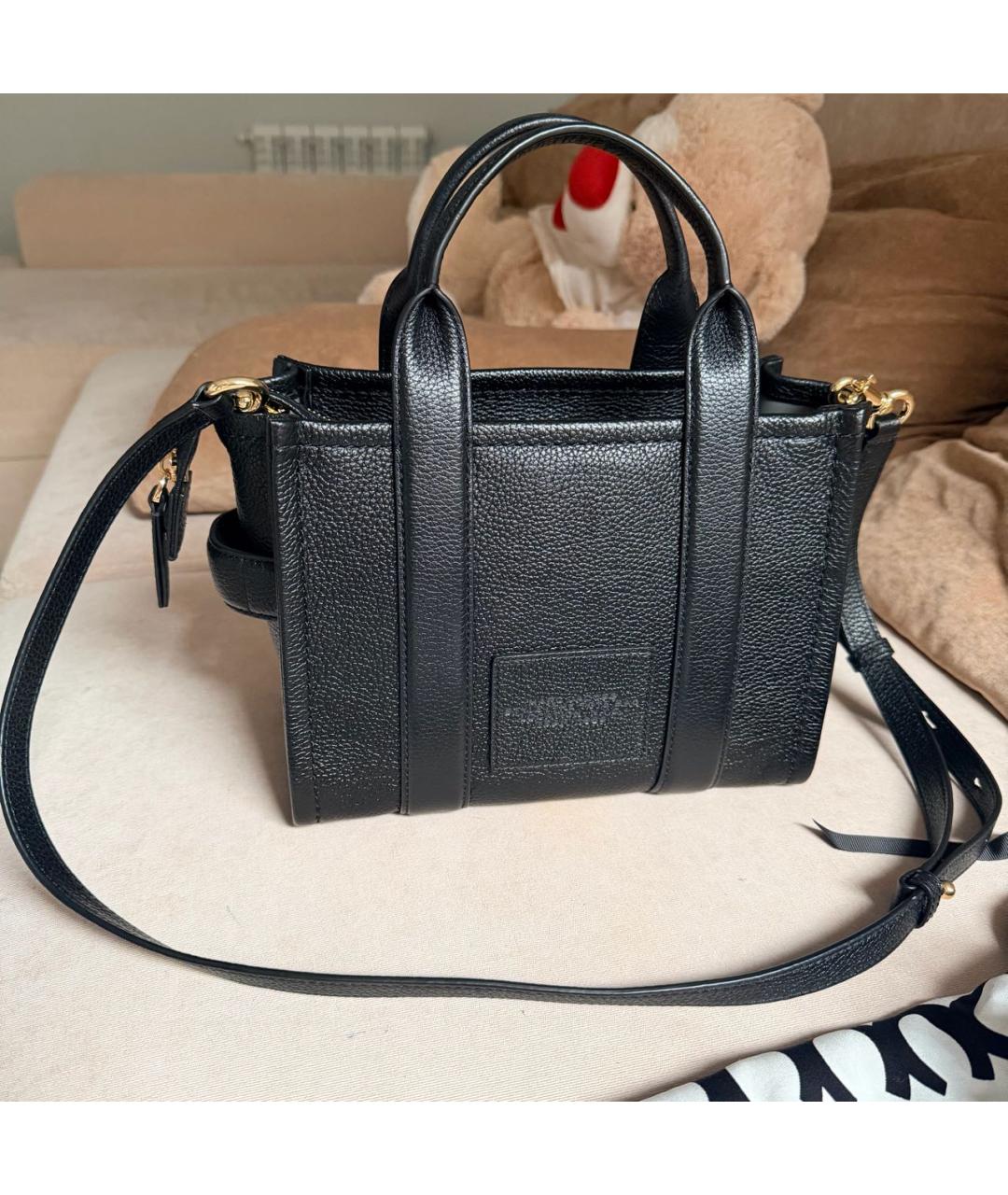 MARC JACOBS Черная кожаная сумка тоут, фото 3