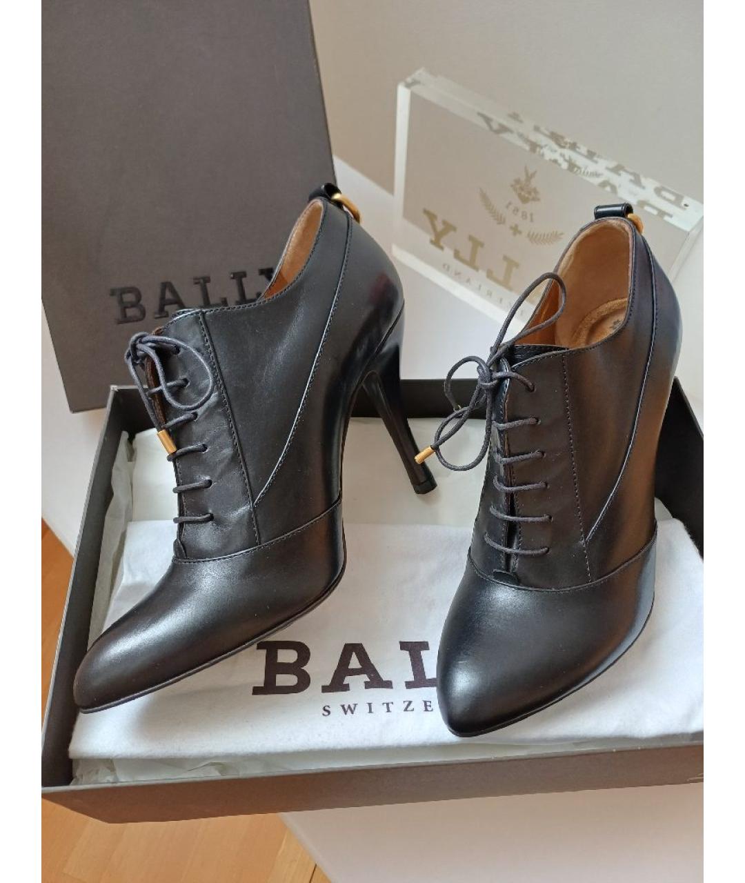 BALLY Черные кожаные ботильоны, фото 4