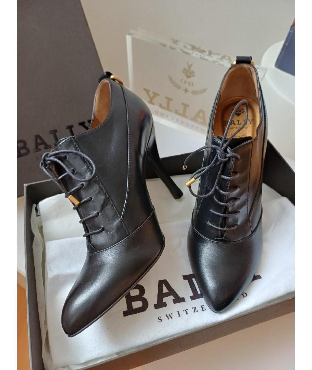 BALLY Черные кожаные ботильоны, фото 3