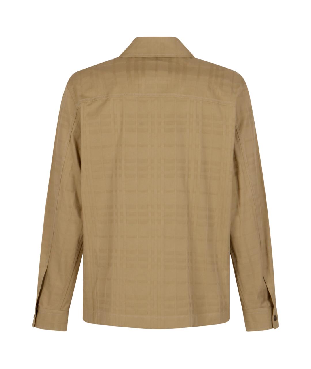 BURBERRY Бежевая хлопковая классическая рубашка, фото 2