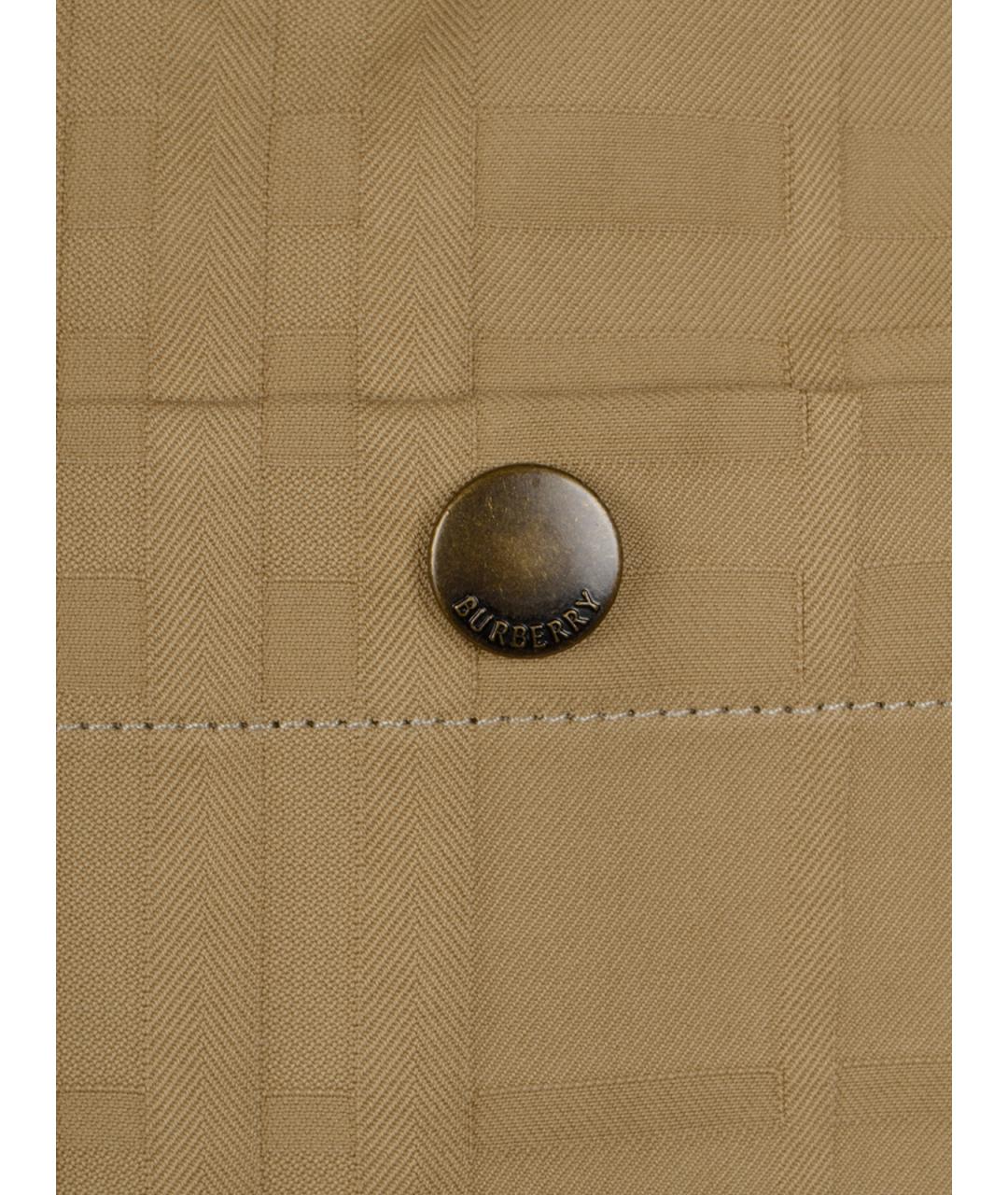 BURBERRY Бежевая хлопковая классическая рубашка, фото 3
