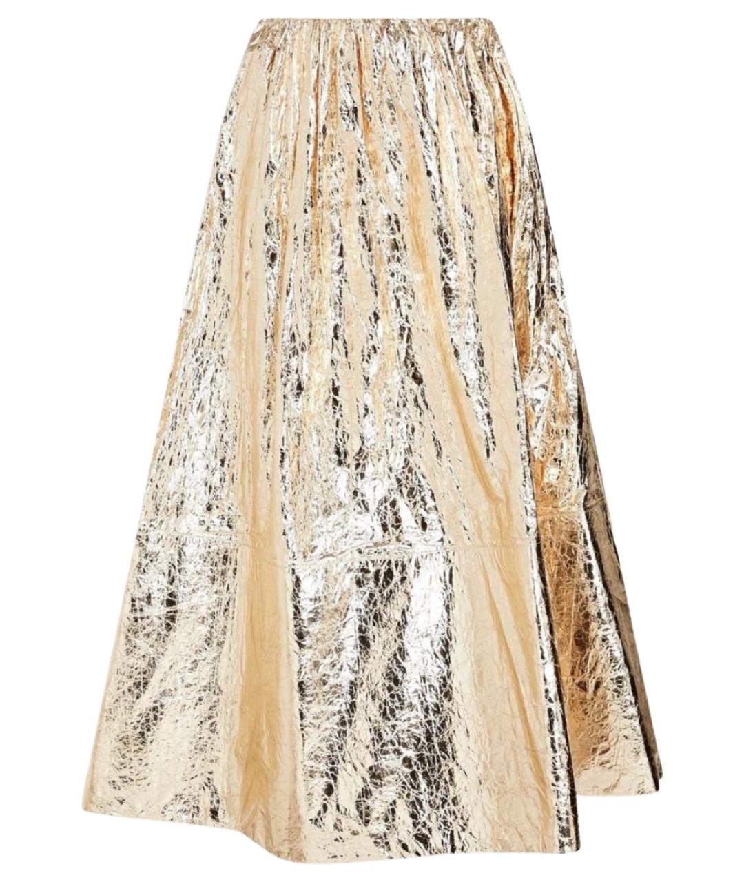 ZIMMERMANN Золотая полиуретановая юбка миди, фото 1
