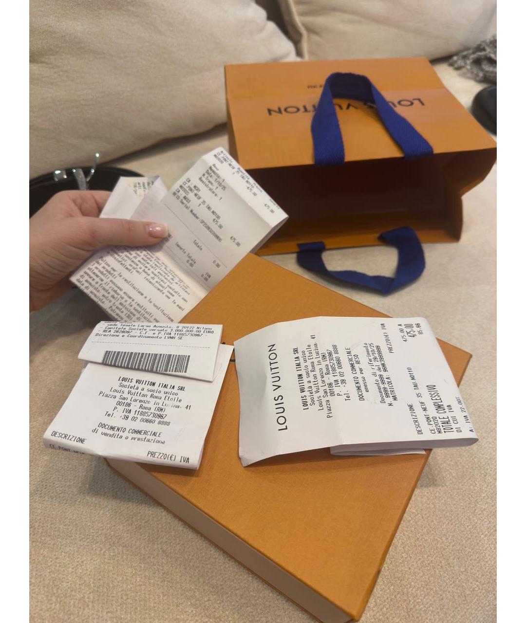 LOUIS VUITTON Черный кожаный ремень, фото 4