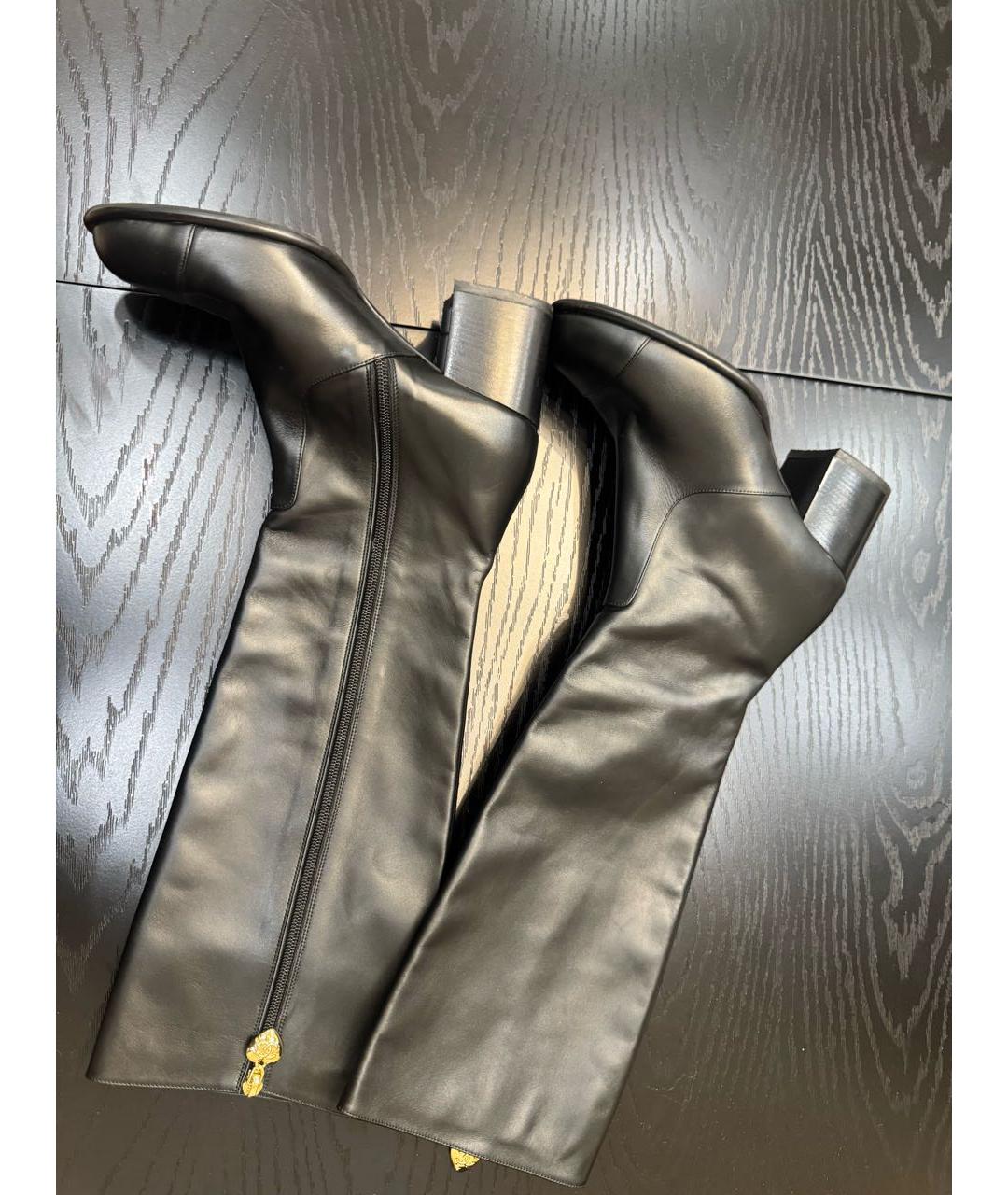 CHANEL Черные кожаные сапоги, фото 4