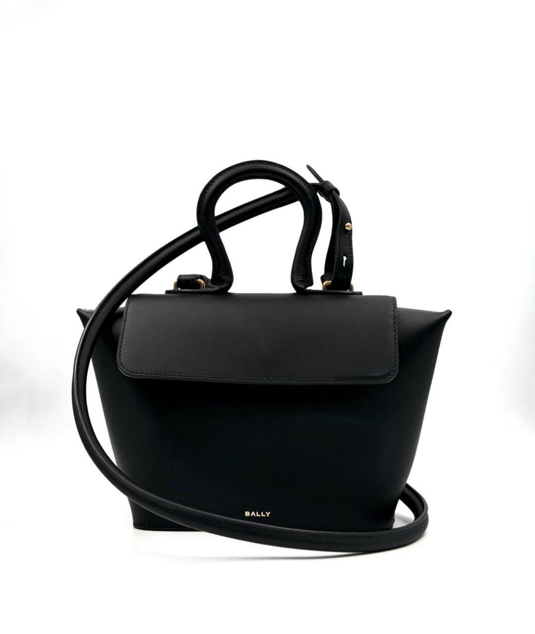 BALLY Черная кожаная сумка с короткими ручками, фото 7