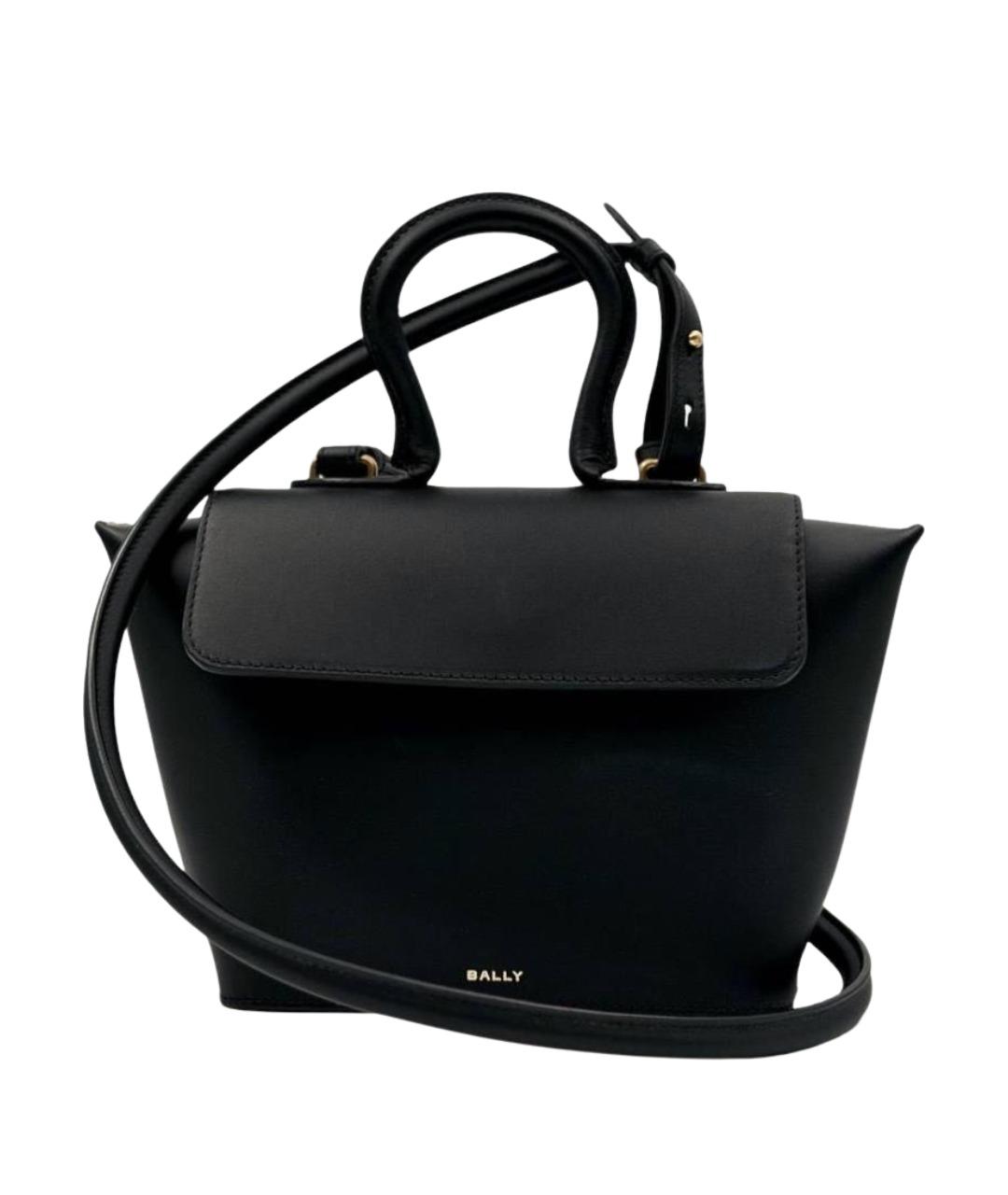 BALLY Черная кожаная сумка с короткими ручками, фото 1